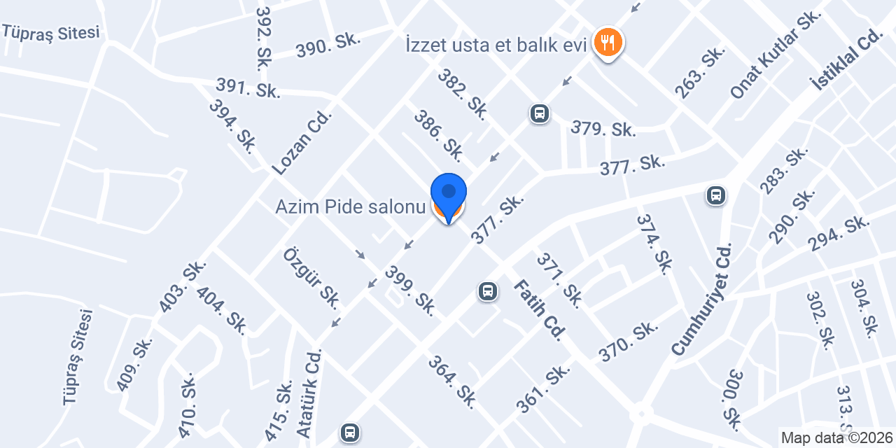 Azim Pide salonu konumu
