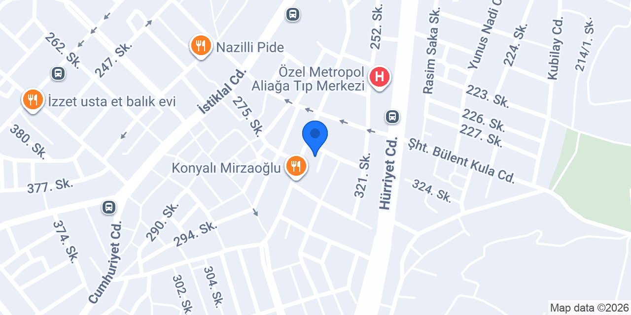 Bülent Börekçilik İzmir Aliağa konumu