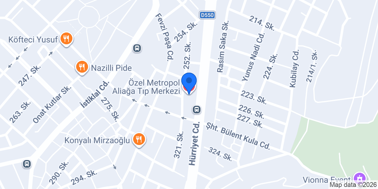 Özel Metropol Aliağa Tıp Merkezi konumu