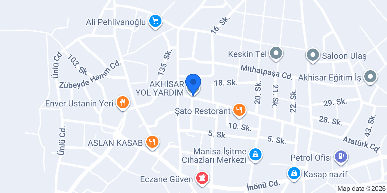 AKHİSAR YOL YARDIM konumu