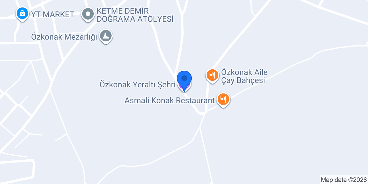 Özkonak Yeraltı Şehri konumu