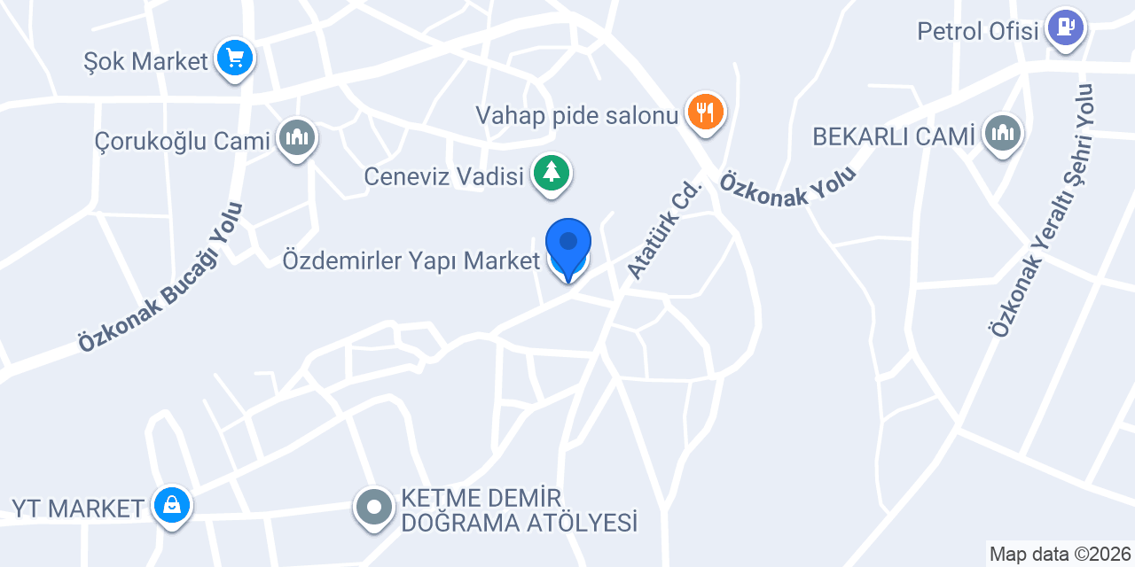 Özdemirler Yapı Market konumu