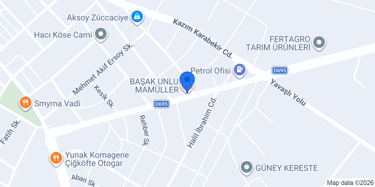 BAŞAK UNLU MAMÜLLER konumu