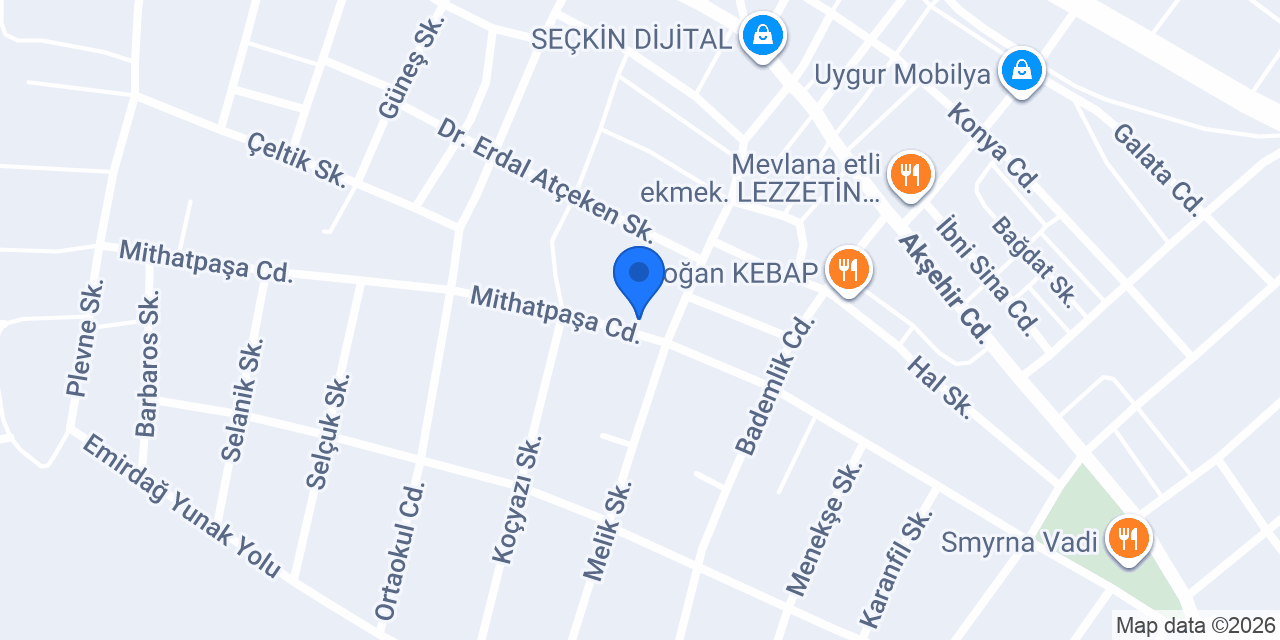 Yunak İlçe Sağlık Müdürlüğü konumu