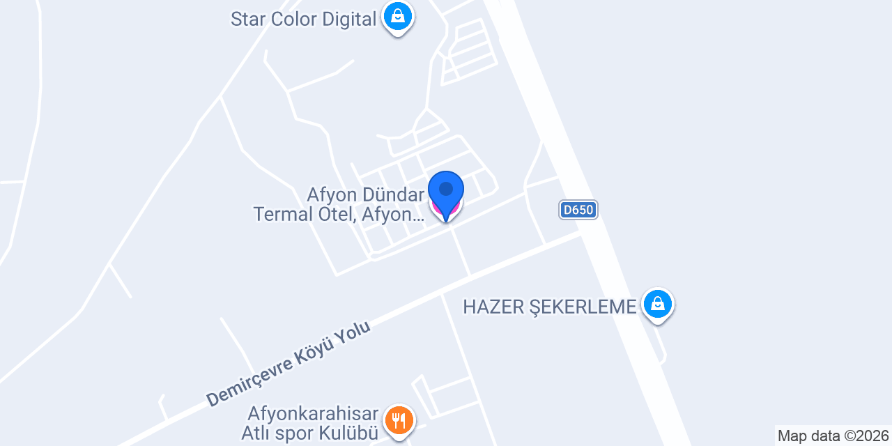 Afyon Dündar Termal Otel, Afyon Kaplıca Villa Oteli konumu
