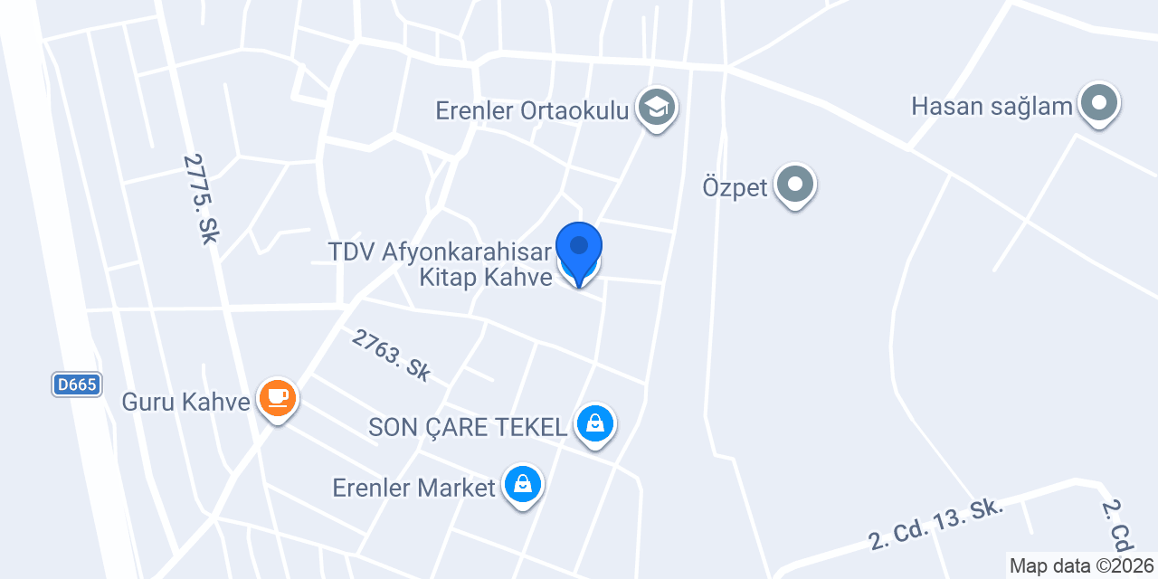 TDV Afyonkarahisar Kitap Kahve konumu