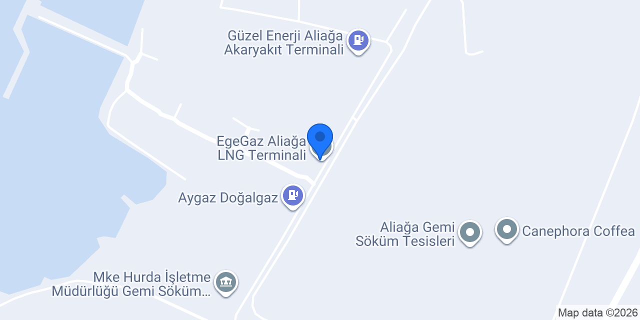 EgeGaz Aliağa LNG Terminali konumu