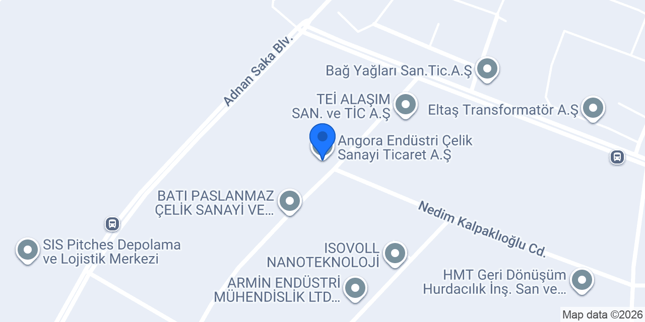 Angora Endüstri Çelik Sanayi Ticaret A.Ş. konumu