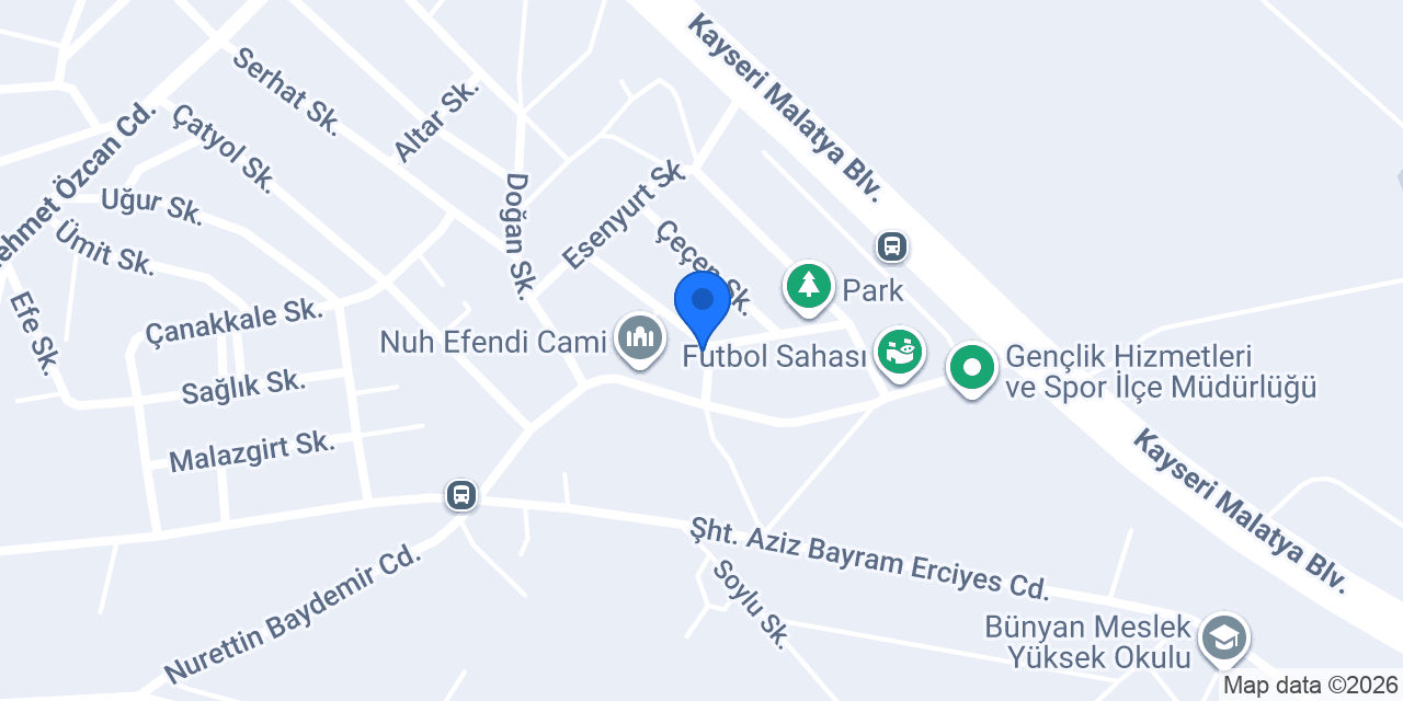 Bünyan Anadolu Lisesi konumu