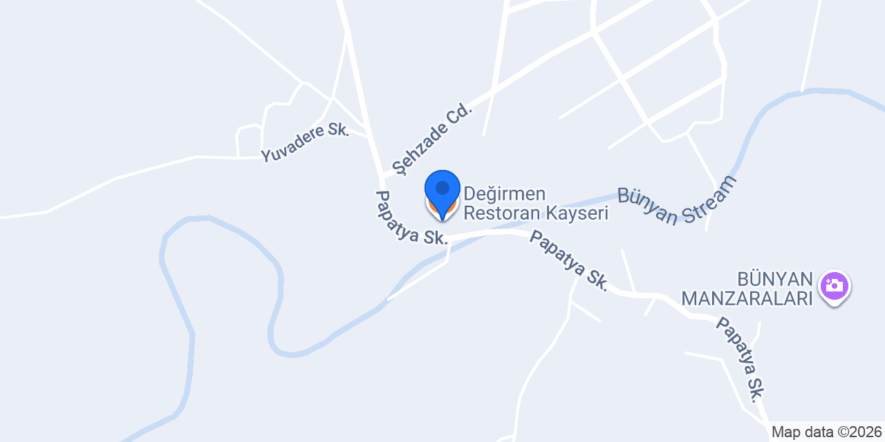 Değirmen Restoran Kayseri konumu