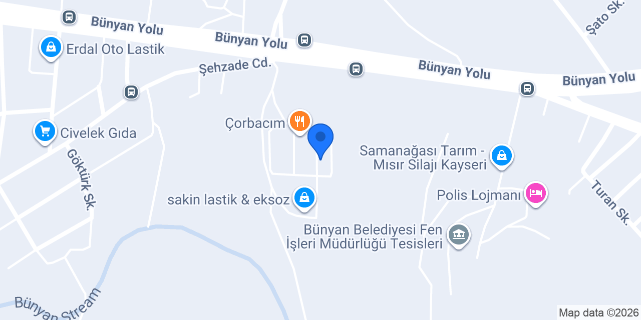 Bünyan gergeme konumu