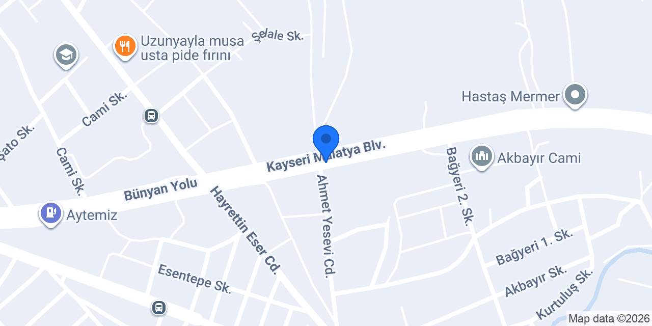 Bünyan İlçe Jandarma konumu