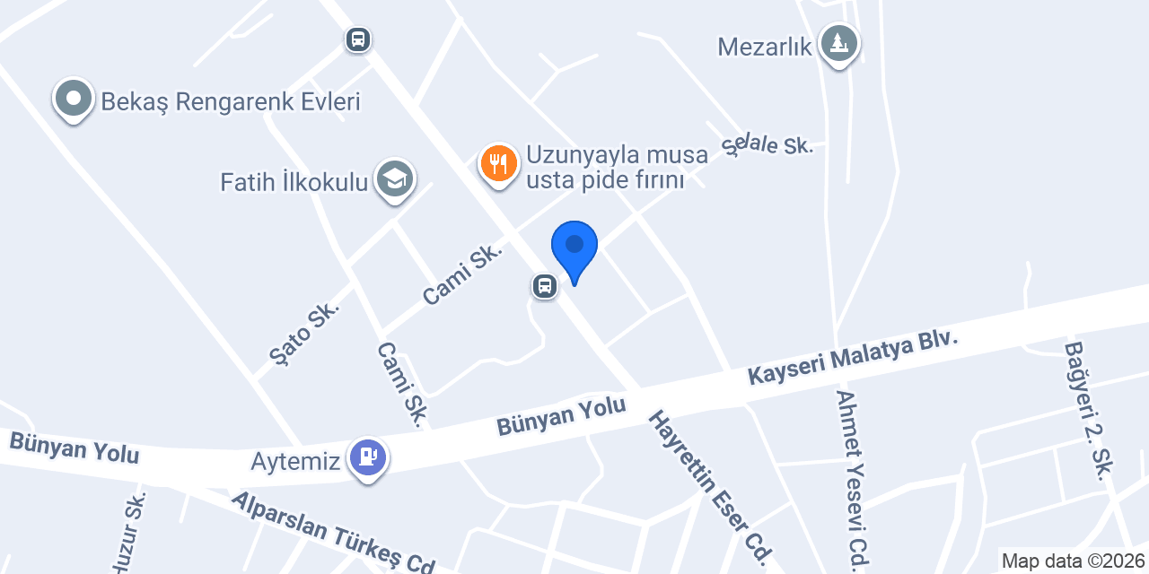 Bünyan İlçe Nüfus Müdürlüğü konumu
