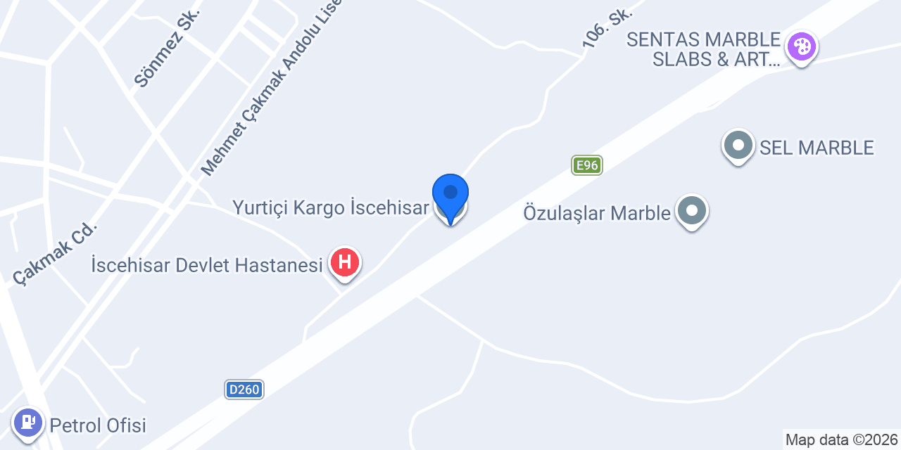 Yurtiçi Kargo İscehisar konumu