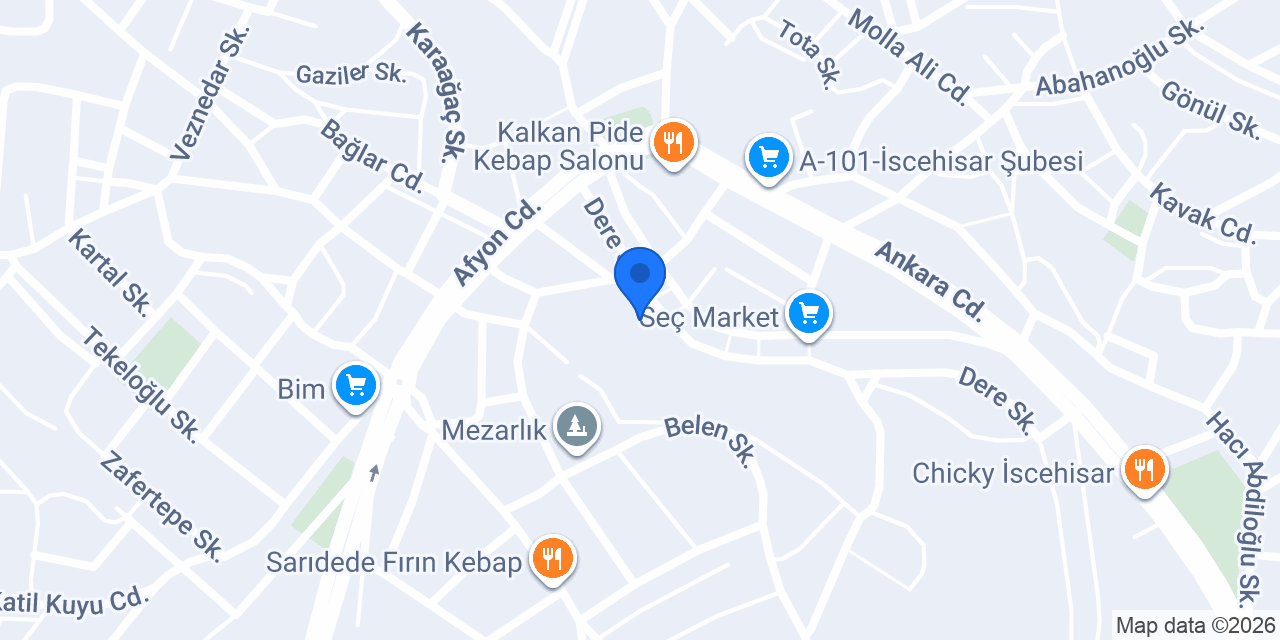 İscehisar Vergi Dairesi konumu