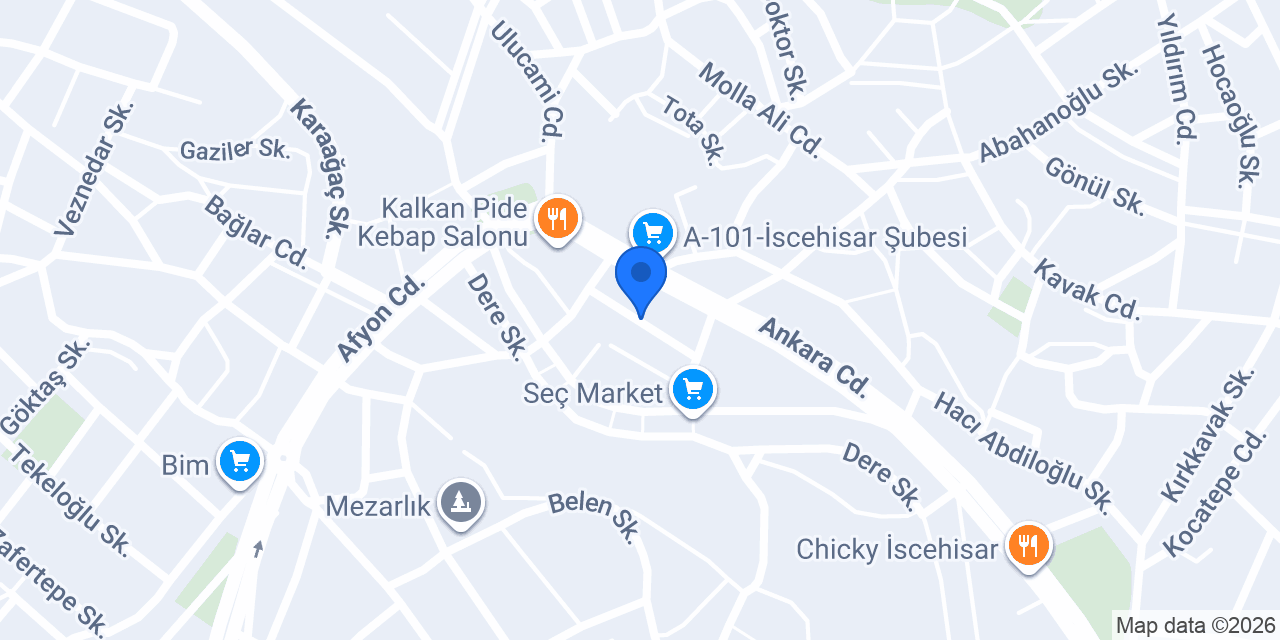 İscehisar Veteriner Kliniği konumu