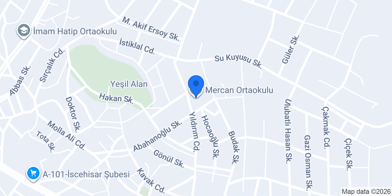 Mercan Ortaokulu konumu