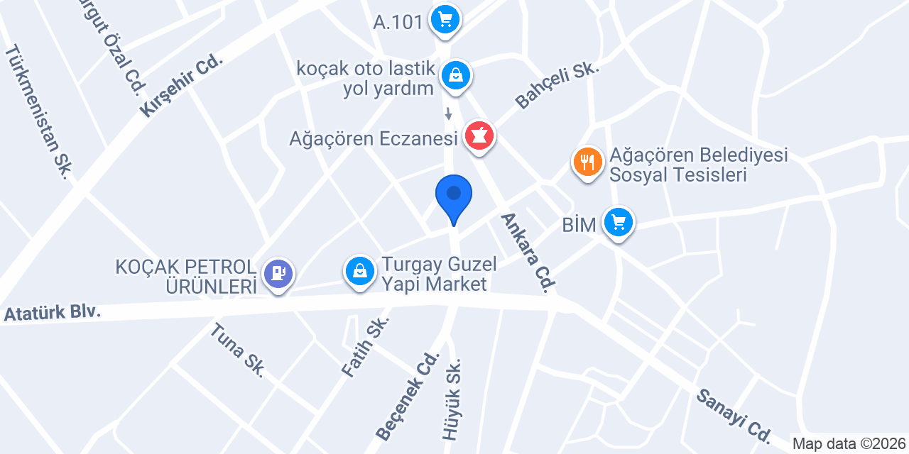 Ptt-ağaçören Şubesi konumu