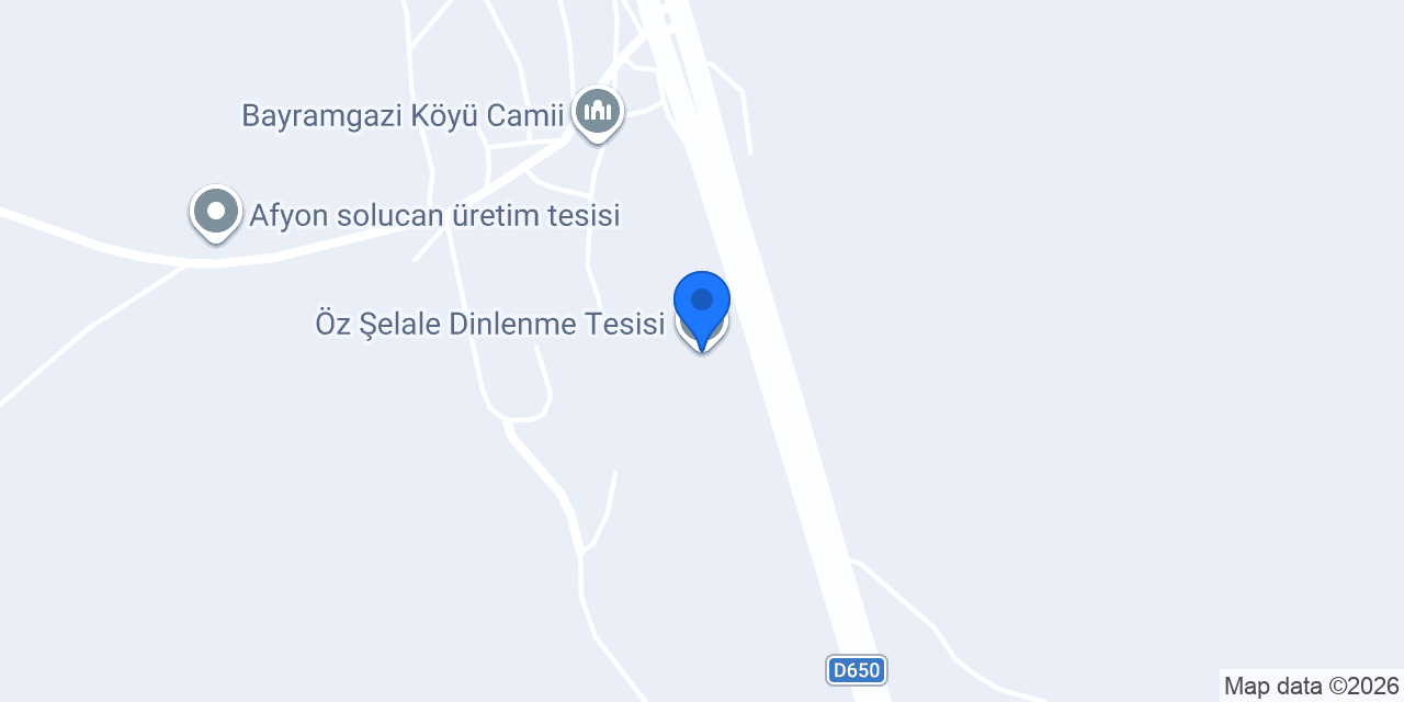 Öz Şelale Dinlenme Tesisi konumu