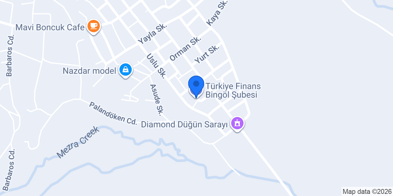 Türkiye Finans Bingöl Şubesi konumu