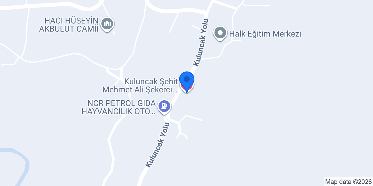 Kuluncak Şehit Mehmet Ali Şekerci İlçe Devlet Hastanesi konumu