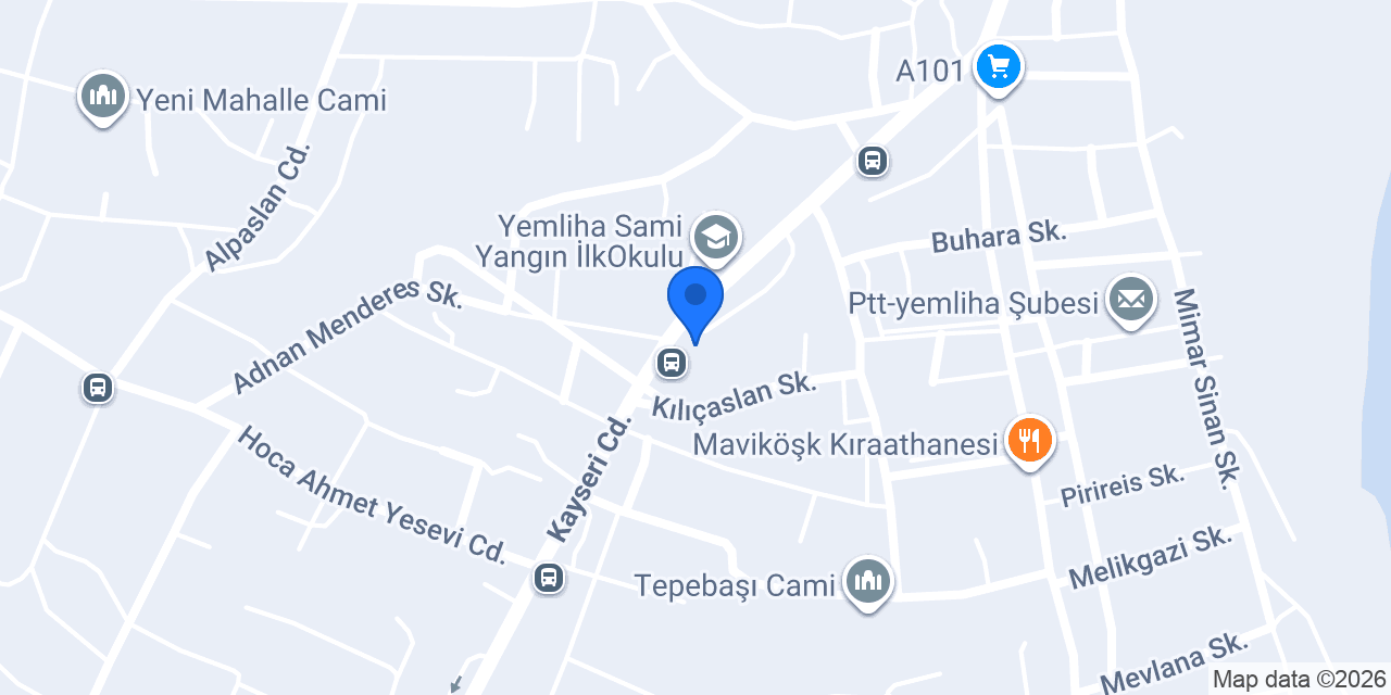 Kocasinan Yemliha Lisesi konumu