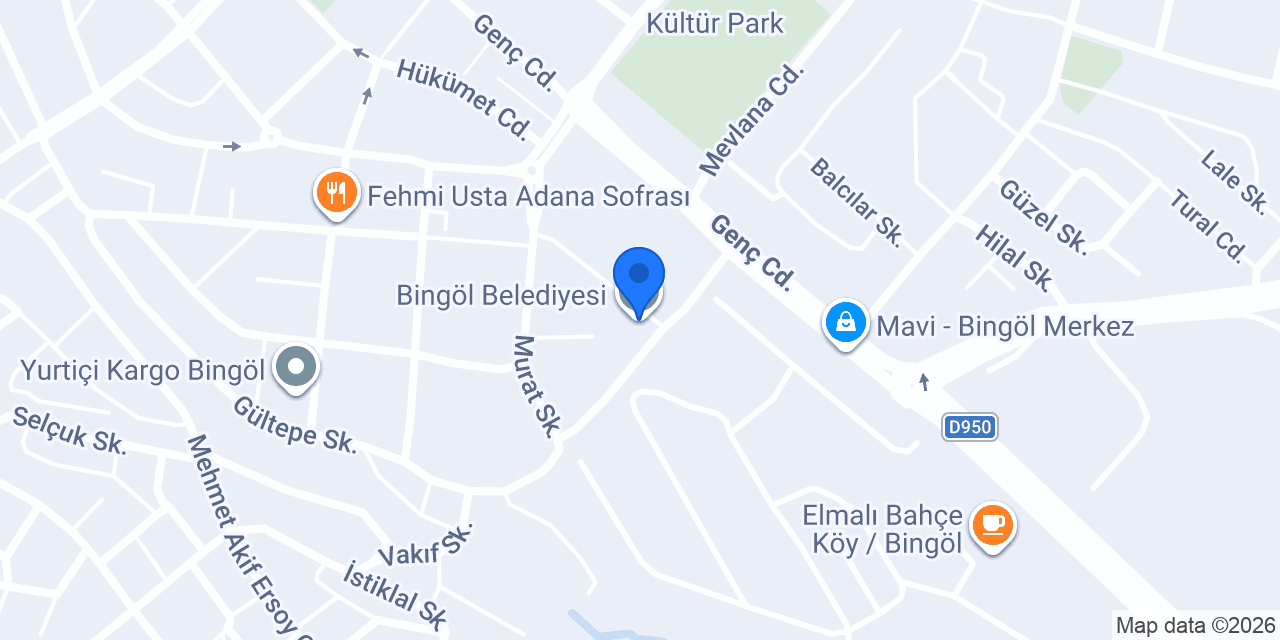 Bingöl Belediyesi konumu