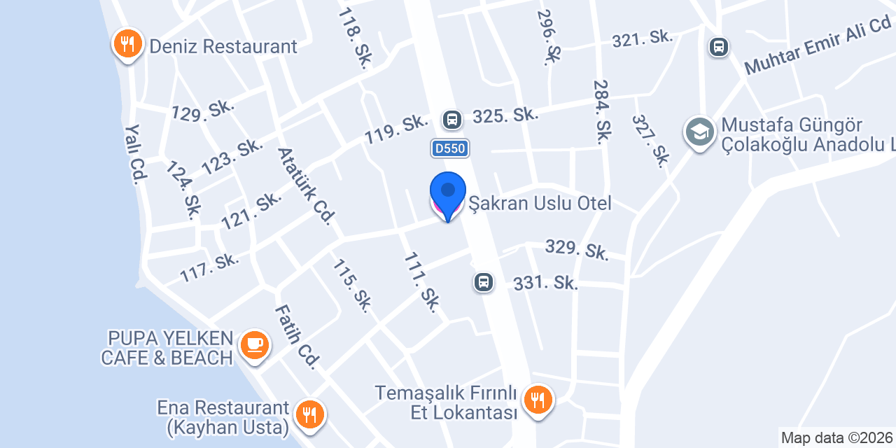 Şakran Uslu Otel konumu