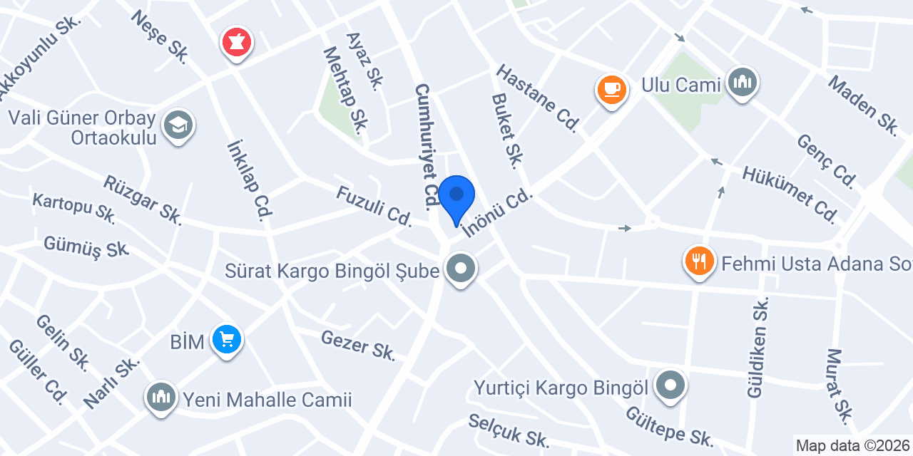 Deza Tost Bingöl konumu