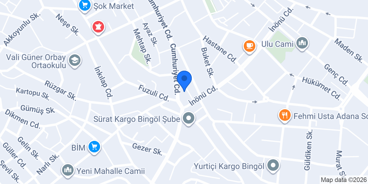 Enver Usta Tantuni Bingöl konumu