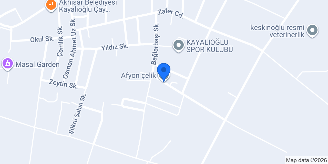 Afyon çelik konumu