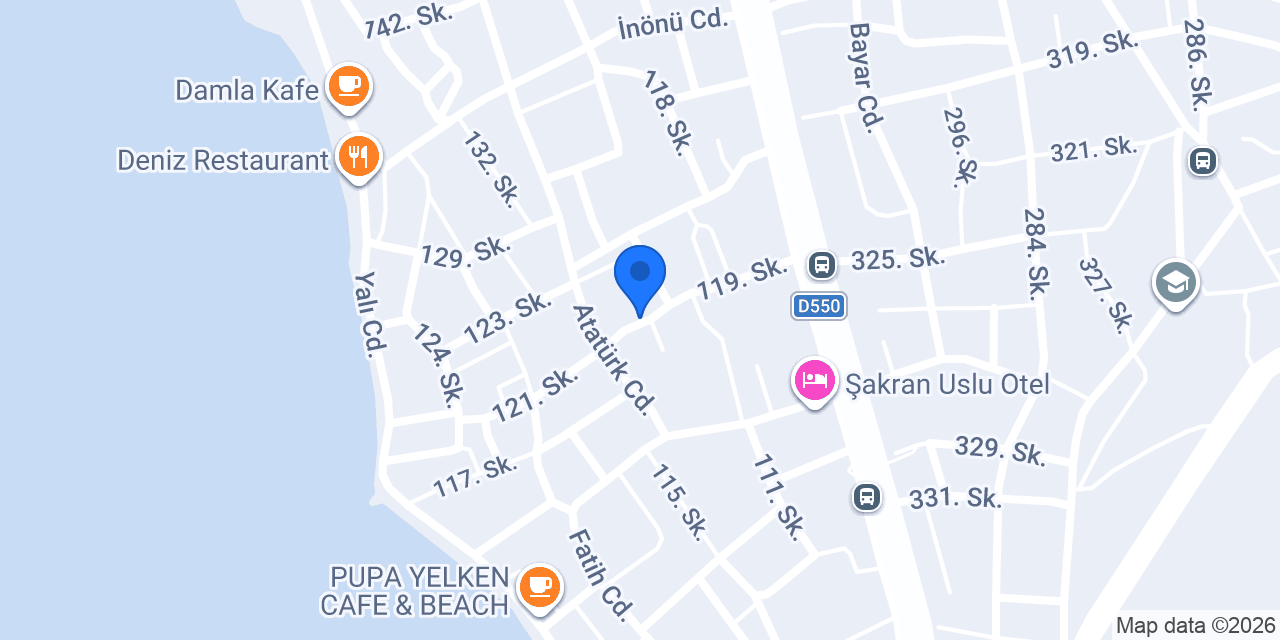 Yenişakran Pansiyon konumu