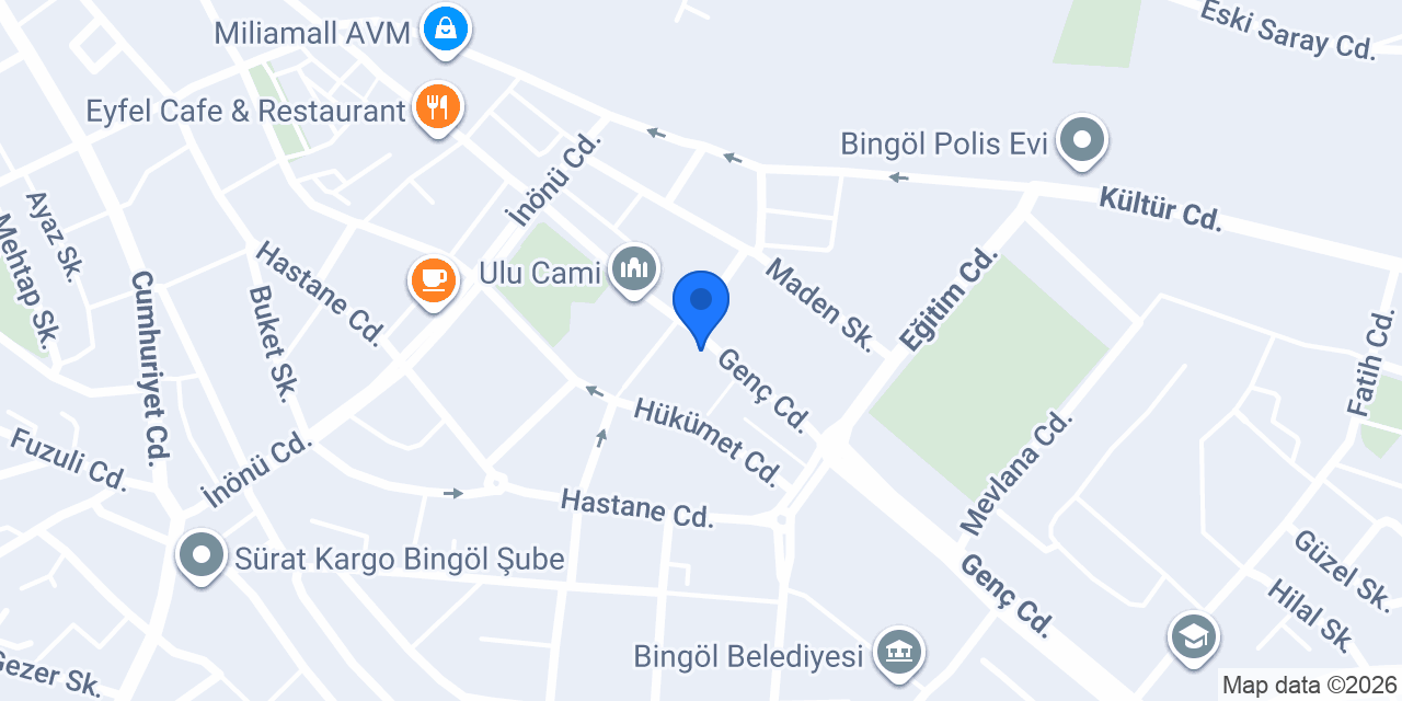 Uzm. Dr. Cansu BEZGİNCAN | Bingöl Estetik Kliniği konumu