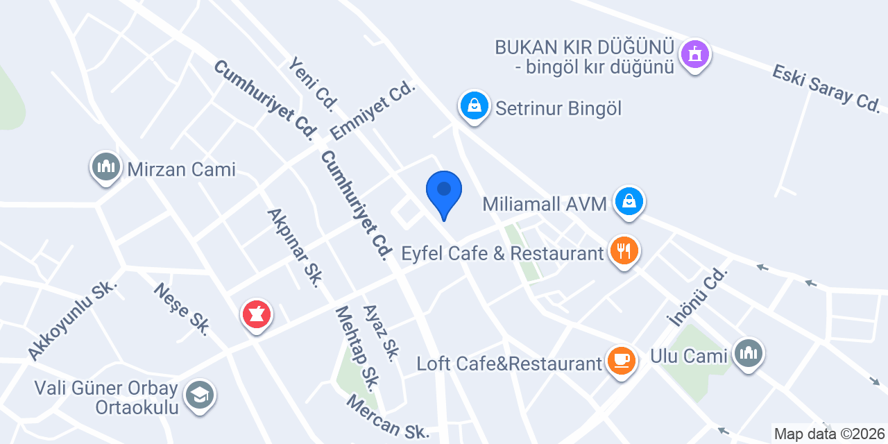 Bingöl Nous Vip Kurs Merkezi konumu