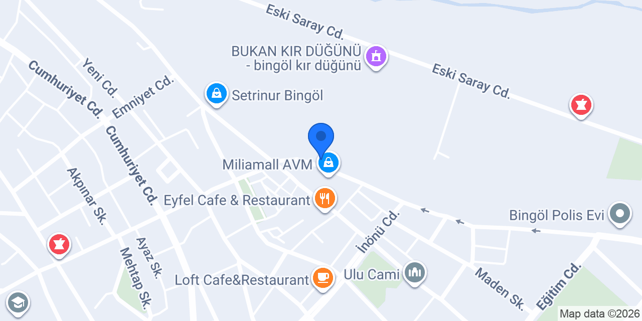 Yeşilköy Et Evi Bingöl konumu
