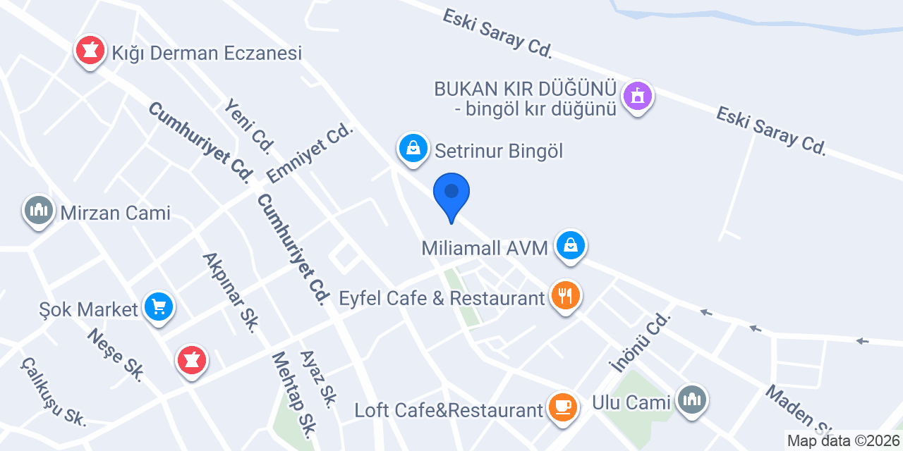 Sinpaş Yapı Tasarruf Sandığı Bingöl Şube konumu
