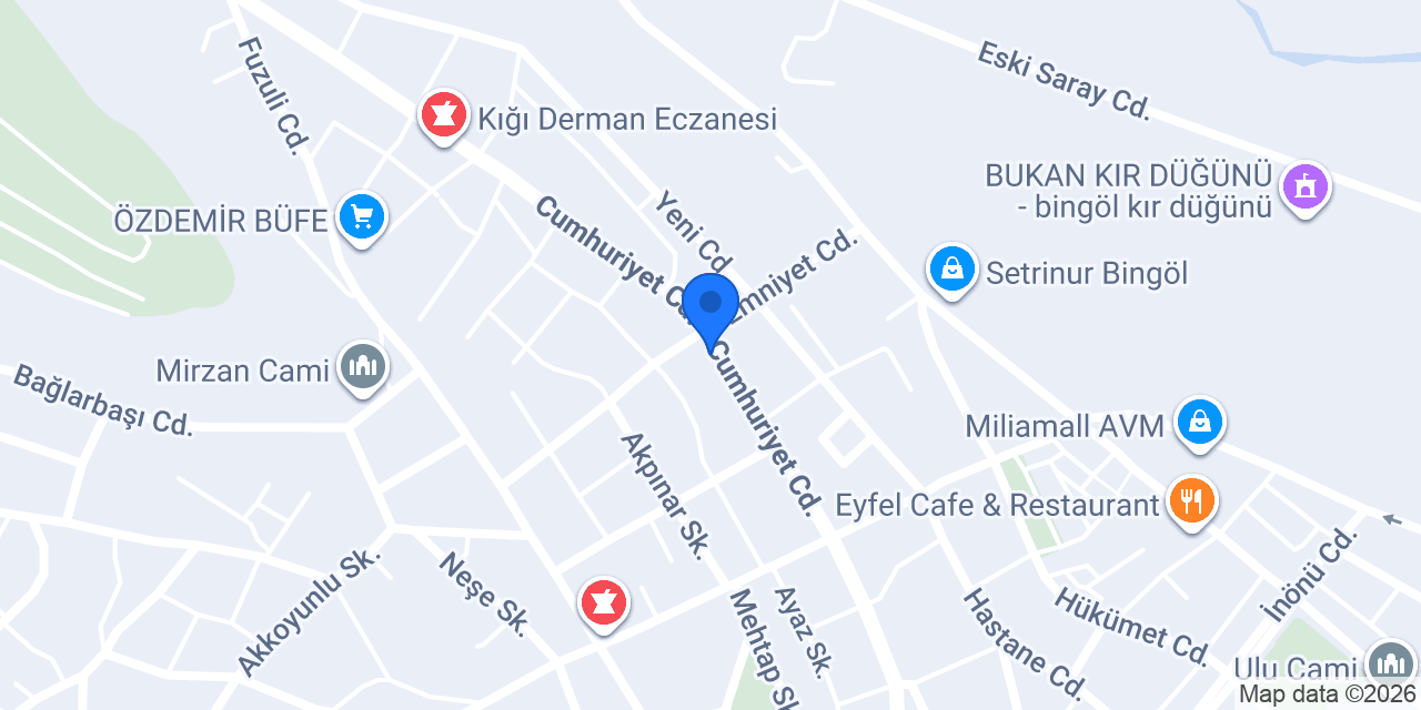 BİNGÖL Otel Efe konumu