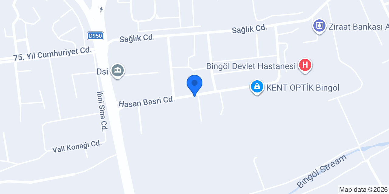 BİNGÖL HASTANE ÇİÇEKÇİLİK konumu