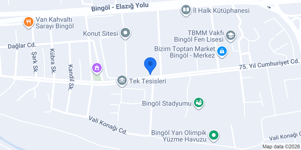 Bingöl Hidrafor Tamir Bakım konumu
