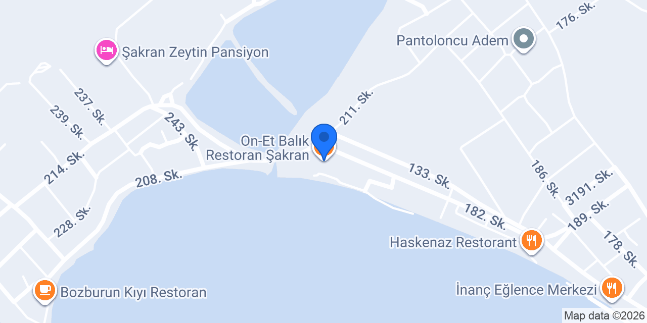 On-Et Balık Restoran Şakran konumu