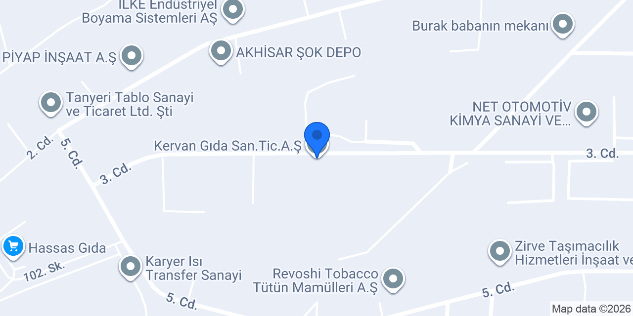 Kervan Gıda San.Tic.A.Ş. konumu