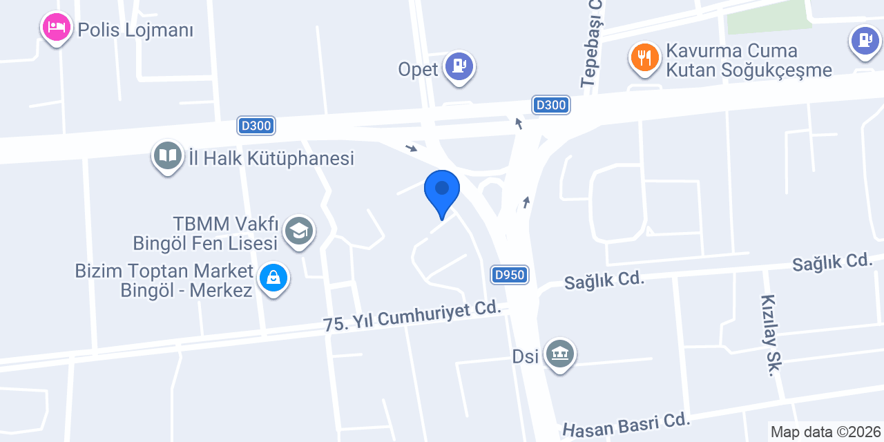 Bingöl İl Milli Eğitim Müdürlüğü konumu