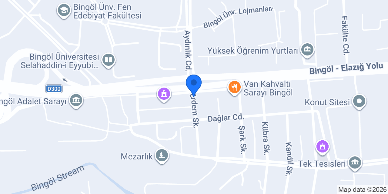 N-tatlım Bingöl Tatlı Künefe konumu