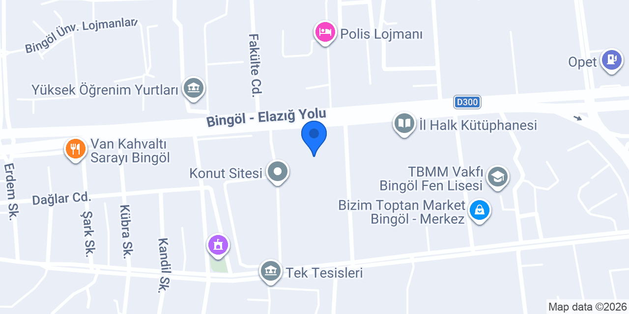 Bingöl İl Emniyet Müdürlüğü konumu