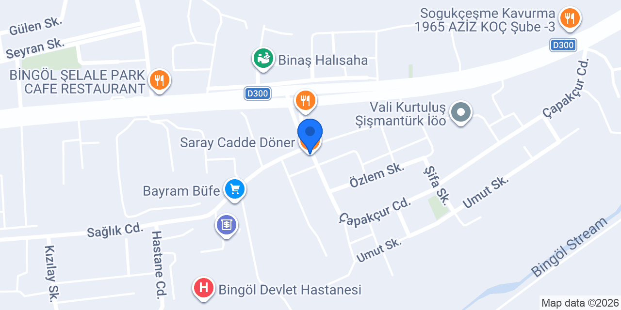 Saray Cadde Döner konumu