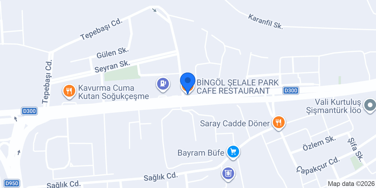 BİNGÖL ŞELALE PARK CAFE RESTAURANT konumu