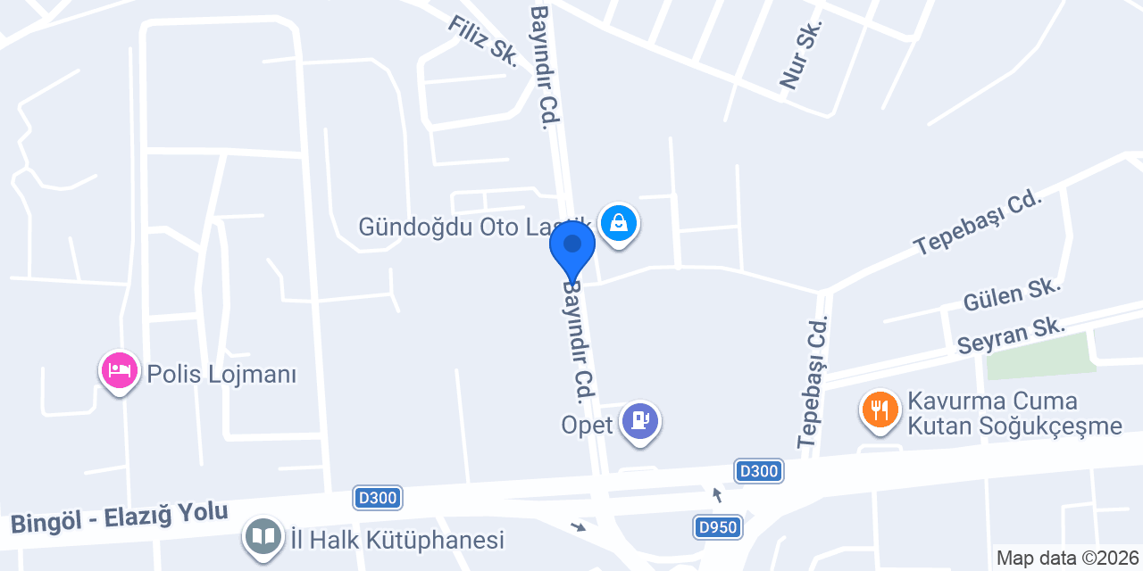 Lastik dünyası bingöl konumu