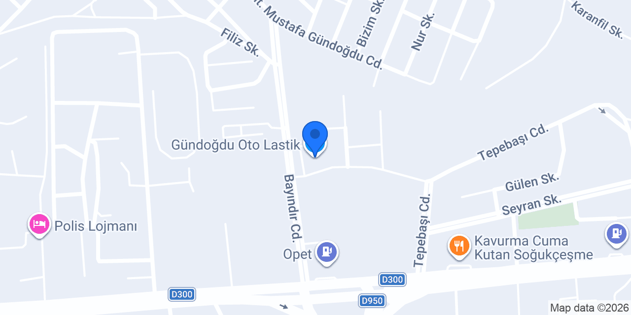 Gündoğdu Oto Lastik konumu