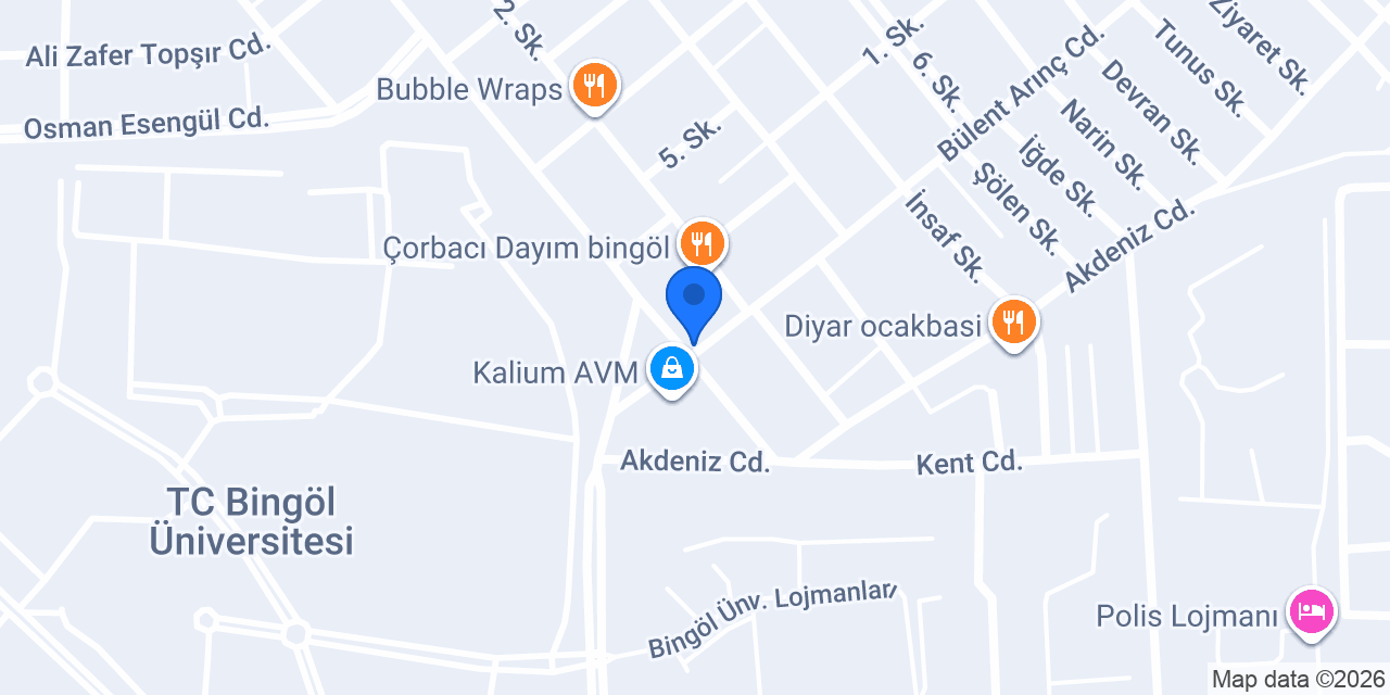 Meşhur Sarıyer Börekçisi BİNGÖL konumu