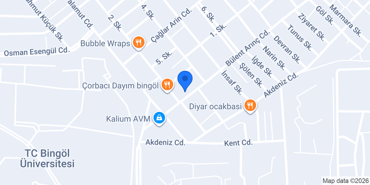 Cajun Corner Bingöl Merkez konumu